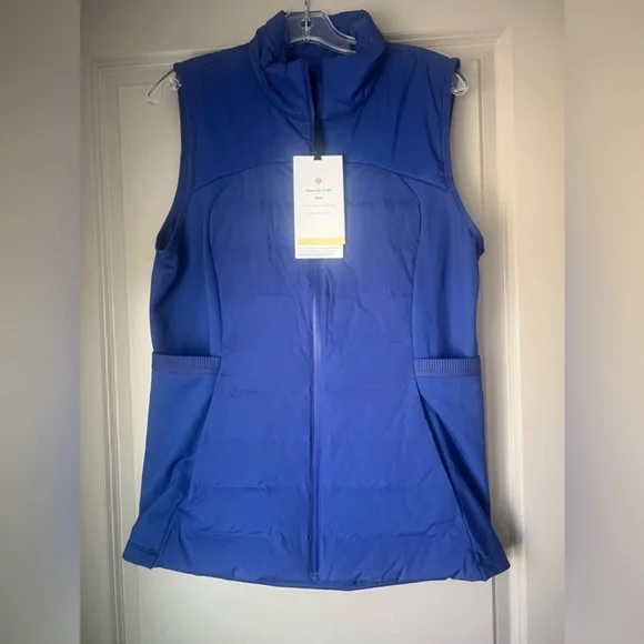 Lululemon down for it all vest Blue SZ 14 New! - Picture 2 of 10